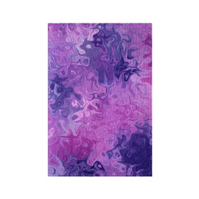 Обложка для паспорта матовая кожа с принтом Фиолетовый узор 2 в Белгороде, натуральная матовая кожа | размер 19,3 х 13,7 см; прозрачные пластиковые крепления | Тематика изображения на принте: 