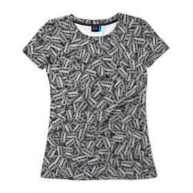 Женская футболка 3D с принтом Бритвы в Белгороде, 100% полиэфир ( синтетическое хлопкоподобное полотно) | прямой крой, круглый вырез горловины, длина до линии бедер | борода | бритва | бритье | лезвие | металл | паттрен | серый | текстура