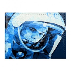 Обложка для студенческого билета с принтом Гагарин в Белгороде, натуральная кожа | Размер: 11*8 см; Печать на всей внешней стороне | Тематика изображения на принте: 3d | арт | гагарин | другие | космонавт | космонавтики | космос | полигоны | прикольные | текстуры | яркие