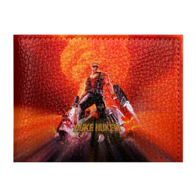 Обложка для студенческого билета с принтом Duke Nukem в Белгороде, натуральная кожа | Размер: 11*8 см; Печать на всей внешней стороне | Тематика изображения на принте: брутальный | взрыв | дюк нюмем | мужик | огонь | радиация | ядерный