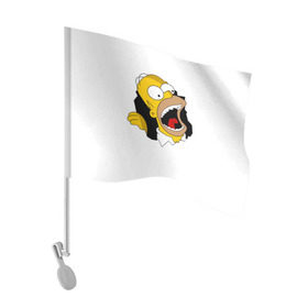 Флаг для автомобиля с принтом The Simpsons в Белгороде, 100% полиэстер | Размер: 30*21 см | гомер | крик | симпсоны | спрингфилд