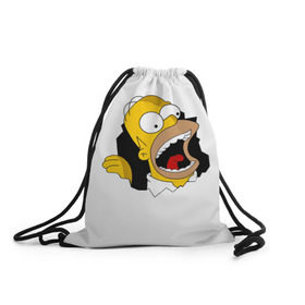 Рюкзак-мешок 3D с принтом The Simpsons в Белгороде, 100% полиэстер | плотность ткани — 200 г/м2, размер — 35 х 45 см; лямки — толстые шнурки, застежка на шнуровке, без карманов и подкладки | гомер | крик | симпсоны | спрингфилд