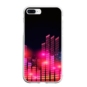 Чехол для iPhone 7Plus/8 Plus матовый с принтом Equalizer light в Белгороде, Силикон | Область печати: задняя сторона чехла, без боковых панелей | color | colour | glim | glow | light | lights | shine | world