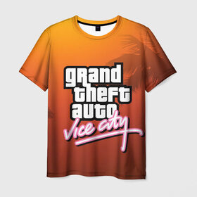 Мужская футболка 3D с принтом GTA в Белгороде, 100% полиэфир | прямой крой, круглый вырез горловины, длина до линии бедер | Тематика изображения на принте: grand theft auto | gta | vice city | вайс сити | гта