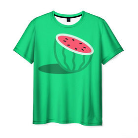 Мужская футболка 3D с принтом Арбуз в Белгороде, 100% полиэфир | прямой крой, круглый вырез горловины, длина до линии бедер | Тематика изображения на принте: fruits | vegan | vegetables | vegetarian | веган | вегетарианство | еда | овощи | фрукты