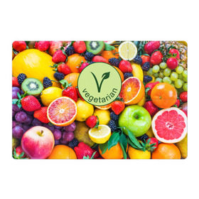 Магнитный плакат 3Х2 с принтом Vegetarian в Белгороде, Полимерный материал с магнитным слоем | 6 деталей размером 9*9 см | fruits | vegan | vegetables | vegetarian | веган | вегетарианство | еда | овощи | фрукты