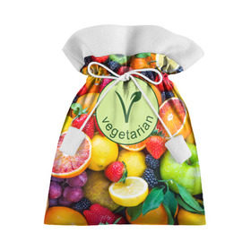 Подарочный 3D мешок с принтом Vegetarian в Белгороде, 100% полиэстер | Размер: 29*39 см | fruits | vegan | vegetables | vegetarian | веган | вегетарианство | еда | овощи | фрукты