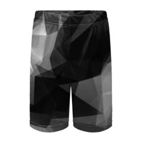 Детские спортивные шорты 3D с принтом Camo - Black & White (Чёрно-белый камуфляж) в Белгороде,  100% полиэстер
 | пояс оформлен широкой мягкой резинкой, ткань тянется
 | Тематика изображения на принте: 0x000000123 | camo | камуфляж | чёрно белый