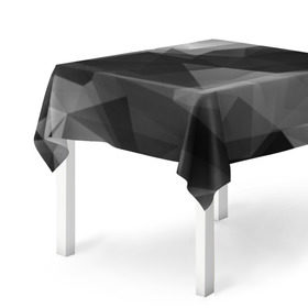 Скатерть 3D с принтом Camo - Black & White (Чёрно-белый камуфляж) в Белгороде, 100% полиэстер (ткань не мнется и не растягивается) | Размер: 150*150 см | 0x000000123 | camo | камуфляж | чёрно белый