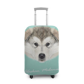 Чехол для чемодана 3D с принтом Alaskan Malamute в Белгороде, 86% полиэфир, 14% спандекс | двустороннее нанесение принта, прорези для ручек и колес | alaskan malamute | dog | puppy | маламут | собака | хаски | щенок