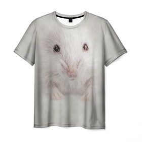 Мужская футболка 3D с принтом Крыса в Белгороде, 100% полиэфир | прямой крой, круглый вырез горловины, длина до линии бедер | животные | крыса | мордочка | мышка | мышь | природа