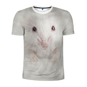 Мужская футболка 3D спортивная с принтом Крыса в Белгороде, 100% полиэстер с улучшенными характеристиками | приталенный силуэт, круглая горловина, широкие плечи, сужается к линии бедра | животные | крыса | мордочка | мышка | мышь | природа