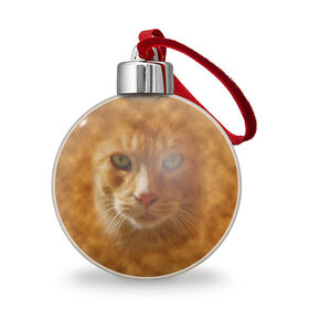 Ёлочный шар с принтом Рыжий котик в Белгороде, Пластик | Диаметр: 77 мм | животные | кот | котенок | котик | кошка | мордочка | рыжий