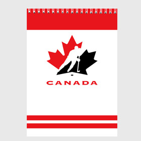 Скетчбук с принтом TEAM CANADA в Белгороде, 100% бумага
 | 48 листов, плотность листов — 100 г/м2, плотность картонной обложки — 250 г/м2. Листы скреплены сверху удобной пружинной спиралью | 2017 | canada | team | teamcanada | канада | мира | россия | хоккей | чемпионат | чм2017