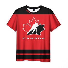 Мужская футболка 3D с принтом TEAM CANADA в Белгороде, 100% полиэфир | прямой крой, круглый вырез горловины, длина до линии бедер | Тематика изображения на принте: 2017 | canada | hochey | team | teamcanada | канада | мира | россия | хоккей | чемпионат | чм2017