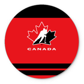 Коврик круглый с принтом TEAM CANADA в Белгороде, резина и полиэстер | круглая форма, изображение наносится на всю лицевую часть | 2017 | canada | hochey | team | teamcanada | канада | мира | россия | хоккей | чемпионат | чм2017