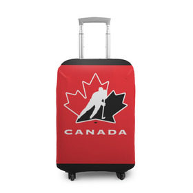 Чехол для чемодана 3D с принтом TEAM CANADA в Белгороде, 86% полиэфир, 14% спандекс | двустороннее нанесение принта, прорези для ручек и колес | 2017 | canada | hochey | team | teamcanada | канада | мира | россия | хоккей | чемпионат | чм2017