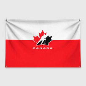 Флаг-баннер с принтом TEAM CANADA в Белгороде, 100% полиэстер | размер 67 х 109 см, плотность ткани — 95 г/м2; по краям флага есть четыре люверса для крепления | 2017 | canada | hochey | team | teamcanada | канада | мира | россия | хоккей | чемпионат | чм2017