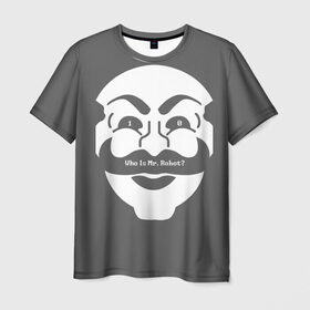 Мужская футболка 3D с принтом Who is в Белгороде, 100% полиэфир | прямой крой, круглый вырез горловины, длина до линии бедер | mister | robot | мистер робот