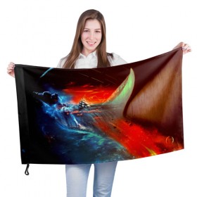 Флаг 3D с принтом Фантастика в Белгороде, 100% полиэстер | плотность ткани — 95 г/м2, размер — 67 х 109 см. Принт наносится с одной стороны | 3d | blue | брызги | вмф | вода | военный | волны | исторический | капли | корабль | космос | лето | море | моряк | океан | природа | фрегат | шторм