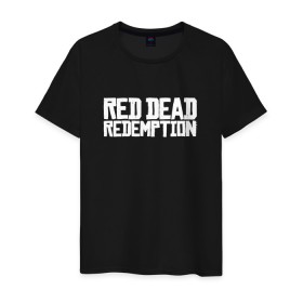 Мужская футболка хлопок с принтом RDR в Белгороде, 100% хлопок | прямой крой, круглый вырез горловины, длина до линии бедер, слегка спущенное плечо. | rdr | rdr2 | red dead redemption