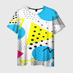 Мужская футболка 3D с принтом Стильная геометрия в Белгороде, 100% полиэфир | прямой крой, круглый вырез горловины, длина до линии бедер | 3d | geometry | pop art | triangle | абстракция | другие | поп арт | яркие