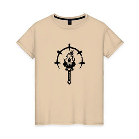 Женская футболка хлопок с принтом Darkest Dungeon в Белгороде, 100% хлопок | прямой крой, круглый вырез горловины, длина до линии бедер, слегка спущенное плечо | 