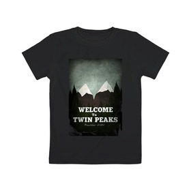 Детская футболка хлопок с принтом Twin Peaks в Белгороде, 100% хлопок | круглый вырез горловины, полуприлегающий силуэт, длина до линии бедер | twin peaks | дэвид линч | лес | лора палмер | сова | твин пикс | туман