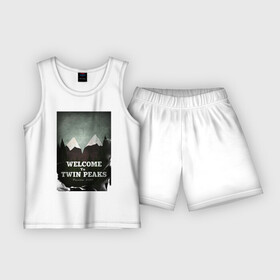 Детская пижама с шортами хлопок с принтом Twin Peaks в Белгороде,  |  | twin peaks | дэвид линч | лес | лора палмер | сова | твин пикс | туман