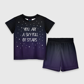 Детский костюм с шортами 3D с принтом Sky в Белгороде,  |  | chris martin | coldplay | night | sky | stars | звезды | колдплей | крис мартин | небо