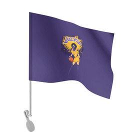 Флаг для автомобиля с принтом Lakers в Белгороде, 100% полиэстер | Размер: 30*21 см | basketball | cheerleader | girl | lakers | nba | street