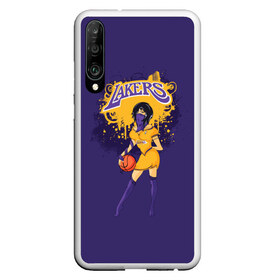 Чехол для Honor P30 с принтом Lakers в Белгороде, Силикон | Область печати: задняя сторона чехла, без боковых панелей | basketball | cheerleader | girl | lakers | nba | street