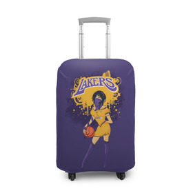 Чехол для чемодана 3D с принтом Lakers в Белгороде, 86% полиэфир, 14% спандекс | двустороннее нанесение принта, прорези для ручек и колес | basketball | cheerleader | girl | lakers | nba | street