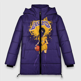 Женская зимняя куртка 3D с принтом Lakers в Белгороде, верх — 100% полиэстер; подкладка — 100% полиэстер; утеплитель — 100% полиэстер | длина ниже бедра, силуэт Оверсайз. Есть воротник-стойка, отстегивающийся капюшон и ветрозащитная планка. 

Боковые карманы с листочкой на кнопках и внутренний карман на молнии | basketball | cheerleader | girl | lakers | nba | street