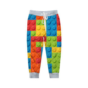 Детские брюки 3D с принтом Лего в Белгороде, 100% полиэстер | манжеты по низу, эластичный пояс регулируется шнурком, по бокам два кармана без застежек, внутренняя часть кармана из мелкой сетки | Тематика изображения на принте: lego | tetris | детальки | лего | разноцветные