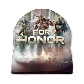 Шапка 3D с принтом For honor 4 в Белгороде, 100% полиэстер | универсальный размер, печать по всей поверхности изделия | for honor | honor | samurai | templar | viking | vikings | викинг | крестоносец | самурай | тамплиер