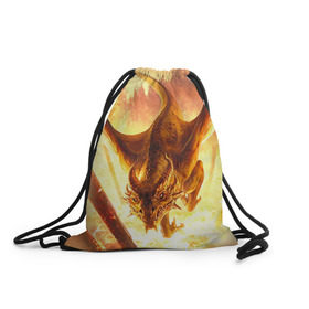 Рюкзак-мешок 3D с принтом Дракон в Белгороде, 100% полиэстер | плотность ткани — 200 г/м2, размер — 35 х 45 см; лямки — толстые шнурки, застежка на шнуровке, без карманов и подкладки | gwent | witcher | ведьмак | гвинт | геральт | дракон