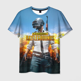 Мужская футболка 3D с принтом Playerunknown`s battlegrounds 1 в Белгороде, 100% полиэфир | прямой крой, круглый вырез горловины, длина до линии бедер | battleground | battlegrounds | playerunknown