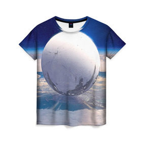 Женская футболка 3D с принтом Destiny 3 в Белгороде, 100% полиэфир ( синтетическое хлопкоподобное полотно) | прямой крой, круглый вырез горловины, длина до линии бедер | destiny | дестени | дэстэни | космос