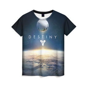 Женская футболка 3D с принтом Destiny 11 в Белгороде, 100% полиэфир ( синтетическое хлопкоподобное полотно) | прямой крой, круглый вырез горловины, длина до линии бедер | destiny | дестени | дэстэни | космос