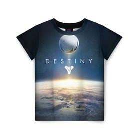 Детская футболка 3D с принтом Destiny 11 в Белгороде, 100% гипоаллергенный полиэфир | прямой крой, круглый вырез горловины, длина до линии бедер, чуть спущенное плечо, ткань немного тянется | destiny | дестени | дэстэни | космос