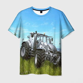 Мужская футболка 3D с принтом Farming simulator 1 в Белгороде, 100% полиэфир | прямой крой, круглый вырез горловины, длина до линии бедер | farming | simulator | трактор | фермер