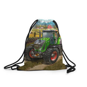 Рюкзак-мешок 3D с принтом Farming simulator 2 в Белгороде, 100% полиэстер | плотность ткани — 200 г/м2, размер — 35 х 45 см; лямки — толстые шнурки, застежка на шнуровке, без карманов и подкладки | farming | simulator | трактор | фермер