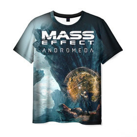 Мужская футболка 3D с принтом ME Andromeda 2 в Белгороде, 100% полиэфир | прямой крой, круглый вырез горловины, длина до линии бедер | andromeda | effect | андромеда | массб эффект | эфект