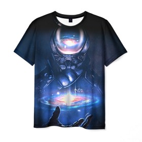 Мужская футболка 3D с принтом ME Andromeda 3 в Белгороде, 100% полиэфир | прямой крой, круглый вырез горловины, длина до линии бедер | Тематика изображения на принте: andromeda | effect | андромеда | массб эффект | эфект