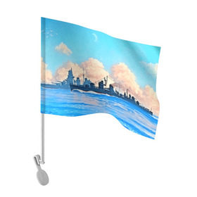 Флаг для автомобиля с принтом Корабль в Белгороде, 100% полиэстер | Размер: 30*21 см | 3d | blue | брызги | вмф | вода | военный | волны | исторический | капли | корабль | лето | море | моряк | океан | природа | фрегат | шторм