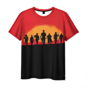 Мужская футболка 3D с принтом Red Dead Redemption 2 в Белгороде, 100% полиэфир | прямой крой, круглый вырез горловины, длина до линии бедер | rdr | red dead redemption 2