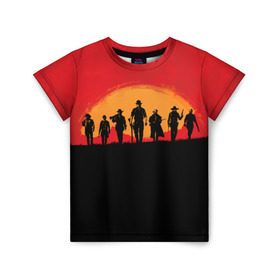 Детская футболка 3D с принтом Red Dead Redemption 2 в Белгороде, 100% гипоаллергенный полиэфир | прямой крой, круглый вырез горловины, длина до линии бедер, чуть спущенное плечо, ткань немного тянется | rdr | red dead redemption 2