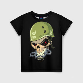 Детская футболка 3D с принтом Dj Pirata в Белгороде, 100% гипоаллергенный полиэфир | прямой крой, круглый вырез горловины, длина до линии бедер, чуть спущенное плечо, ткань немного тянется | el kaio  maxi gen | helmet | skull | диджей пирата | каска | музыка | техно | череп | шлем