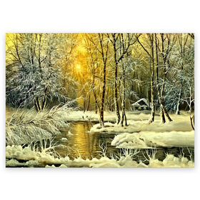 Поздравительная открытка с принтом Сказочная зима в Белгороде, 100% бумага | плотность бумаги 280 г/м2, матовая, на обратной стороне линовка и место для марки
 | верхушки | вершины | горы | ели | ёлки | ёлочки | зима | красота | лес | небо | облака | пасмурно | пейзаж | сказка | сказочно | снег | сугробы | тени | тучи | холмы | чудесно